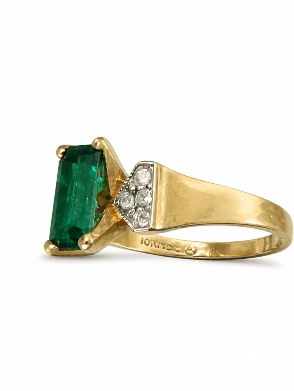 Enchanted Garden 10K Yellow Gold Emerald-Cut Statement Ring